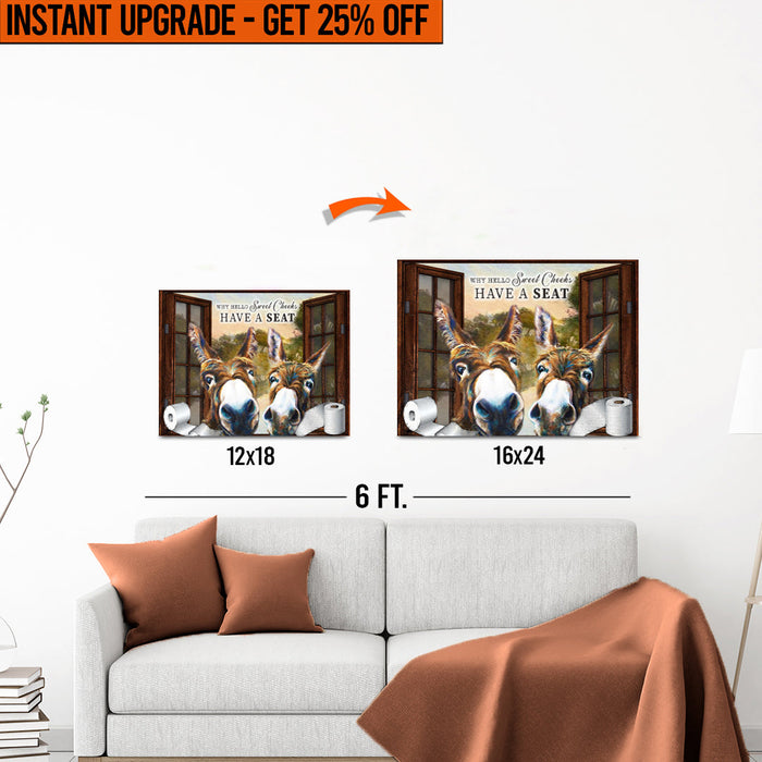 Upgrade Your 12x18 Inches 'Have A Seat Sweet Cheeks Bathroom' Canvas To 16x24 Inches by Tailored Canvases