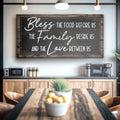Bless The Food Before Us And The Love Between Us Sign III by Tailored Canvases