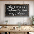 Bless The Food Before Us And The Love Between Us Sign III by Tailored Canvases