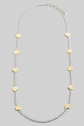 Textured Station Coins Long Chain Necklace by Boutique 23