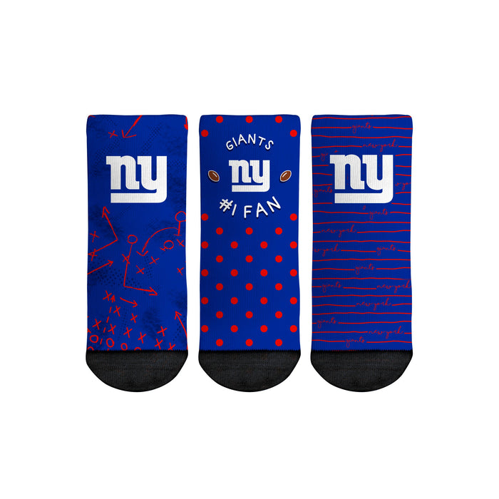 New York Giants - Number 1 Fan 3-Pack (Toddler) by Rock 'Em Socks