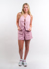 Native Youth Prita Linen Blend Cargo Short & Waistcoat - Purple