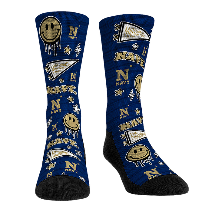 Navy Midshipmen - Smiley Stickers by Rock 'Em Socks
