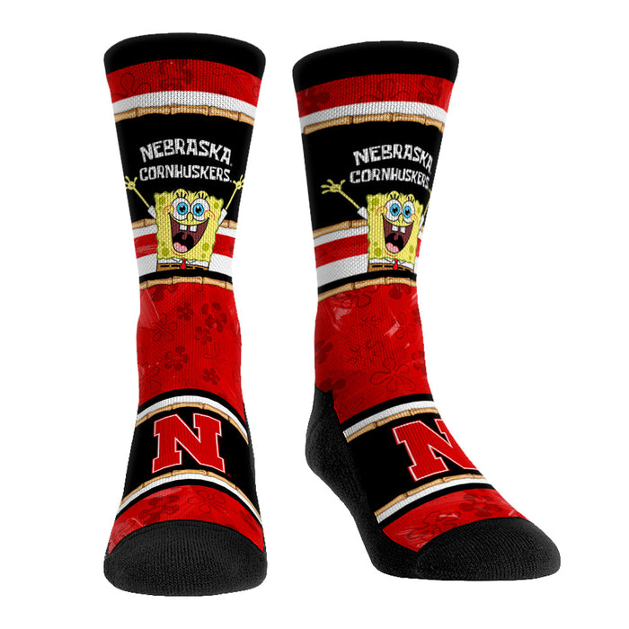 Nebraska Huskers - SpongeBob SquarePants Tiki Stripe by Rock 'Em Socks
