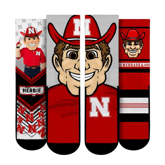 Nebraska Huskers - Mascot 3-Pack by Rock 'Em Socks