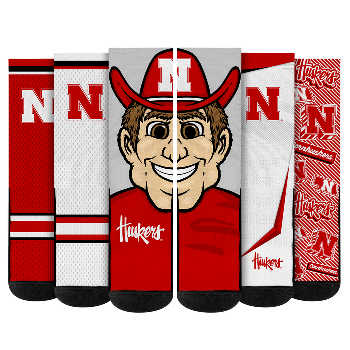 Nebraska Huskers - Super Fan Bundle 5-Pack by Rock 'Em Socks