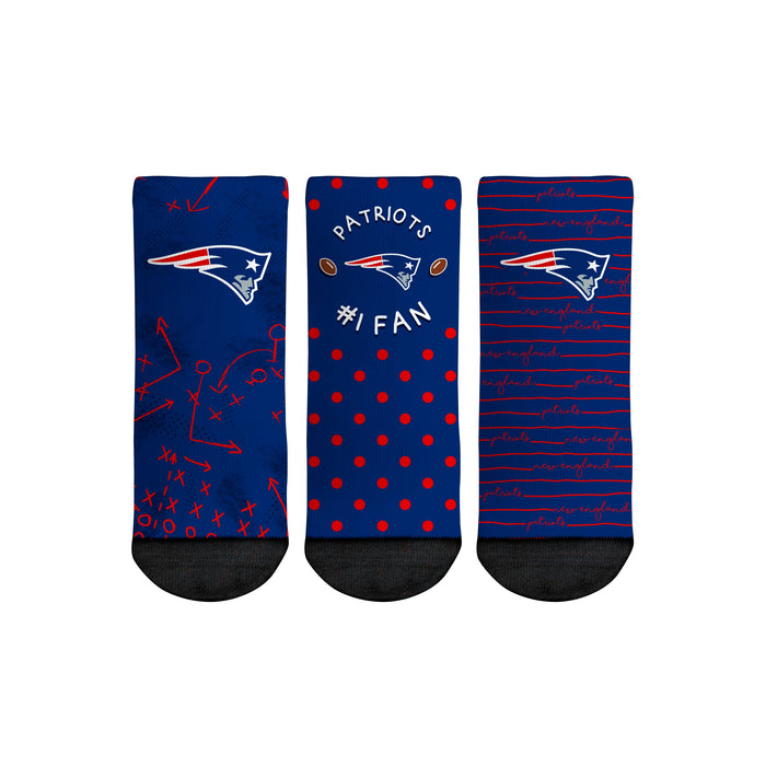 New England Patriots - Number 1 Fan 3-Pack (Toddler) by Rock 'Em Socks