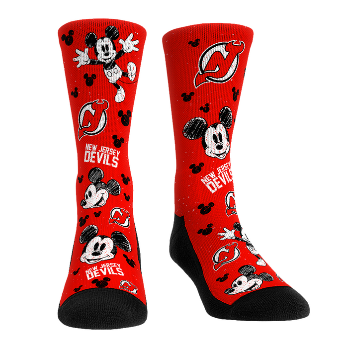 New Jersey Devils - Disney - Mickey Sketch by Rock 'Em Socks