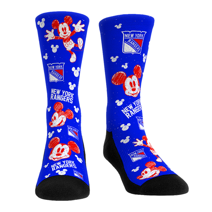 New York Rangers - Disney - Mickey Sketch by Rock 'Em Socks