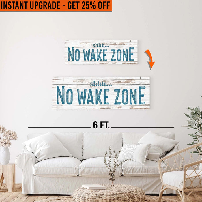 Upgrade Your 36x12 Inches Canvas 'No Wake Zone Sign XIII' To 48x16 Inches Canvas by Tailored Canvases