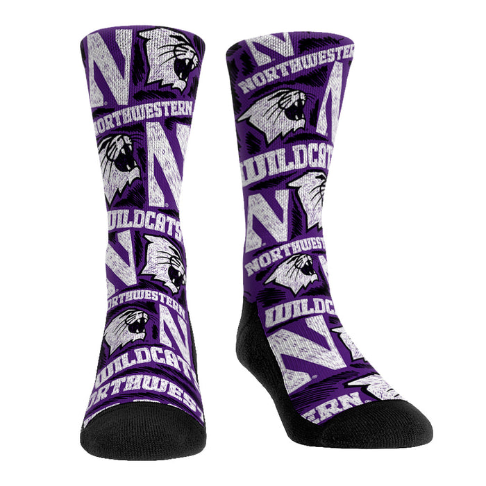 Northwestern Wildcats - Logo Sketch by Rock 'Em Socks
