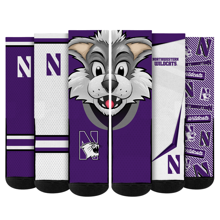 Northwestern Wildcats - Super Fan Bundle 5-Pack by Rock 'Em Socks