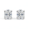 IGI Certified Oval Lab Grown Diamond Solitaire Stud Earrings White Gold