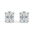 IGI Certified Oval Lab Grown Diamond Solitaire Stud Earrings White Gold by Fine Color Jewels