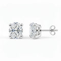 IGI Certified Oval Lab Grown Diamond Solitaire Stud Earrings White Gold by Fine Color Jewels