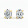 IGI Certified Oval Lab Grown Diamond Solitaire Stud Earrings Yellow Gold