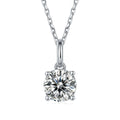 White Moissanite Solitiare Necklace by Fine Color Jewels