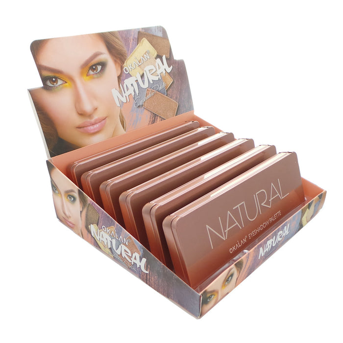 OKALAN 16 Shade Natural Eyeshadow Palette A Display Set, 6 Pieces by Avera Group