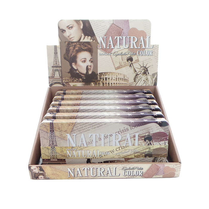 OKALAN Natural Color Eyeshadow Palette A Display Set, 6 Pieces by Avera Group