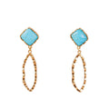 Deco Ovate Earring - Turquoise by Christina Greene