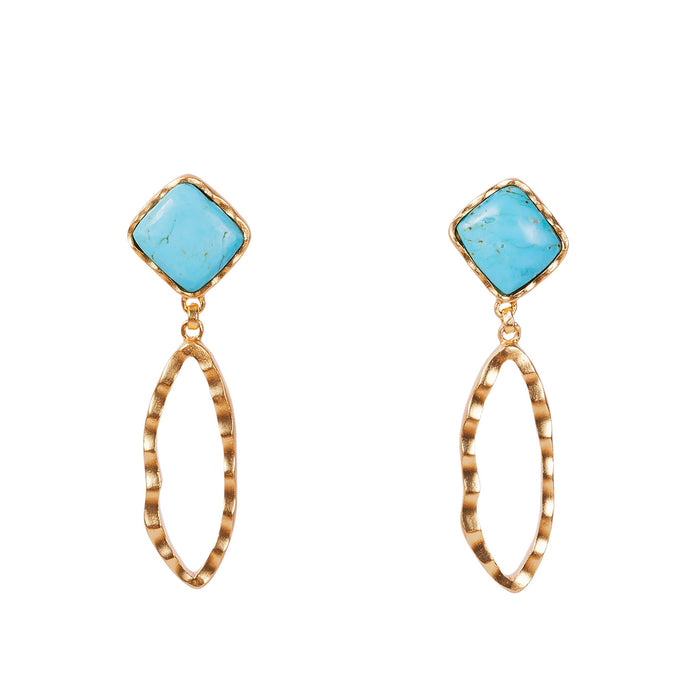 Deco Ovate Earring - Turquoise by Christina Greene