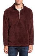True Grit Mens Pebble Pile 1/4 Zip Pullover, Vintage Wine, XS by Vanessa Jane