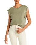 Aqua Cropped Muscle Tank by Vanessa Jane