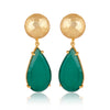 Ocean Tide Drop Earrings - Green Onyx