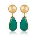 Ocean Tide Drop Earrings - Green Onyx by Christina Greene