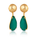 Ocean Tide Drop Earrings - Green Onyx by Christina Greene