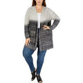 Style & Co. Womens Plus Ombre Hooded Cardigan Sweater by Vanessa Jane