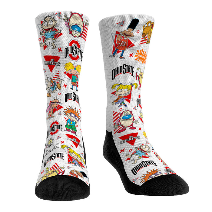 Ohio State Buckeyes - 90's Nickelodeon Characters All-Over by Rock 'Em Socks