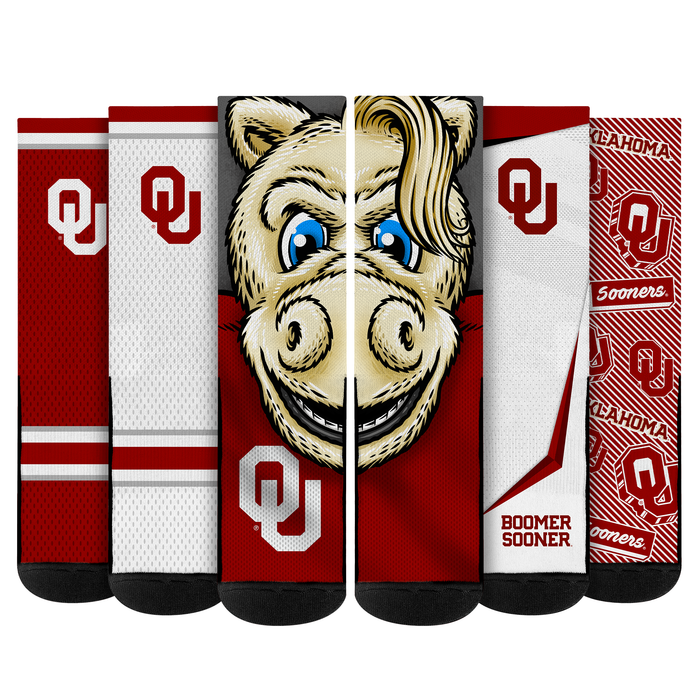 Oklahoma Sooners - Super Fan Bundle 5-Pack by Rock 'Em Socks