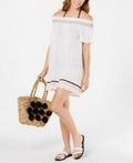 Miken Juniors Embroidered Off-the-Shoulder Cover-up, Size Medium by Vanessa Jane