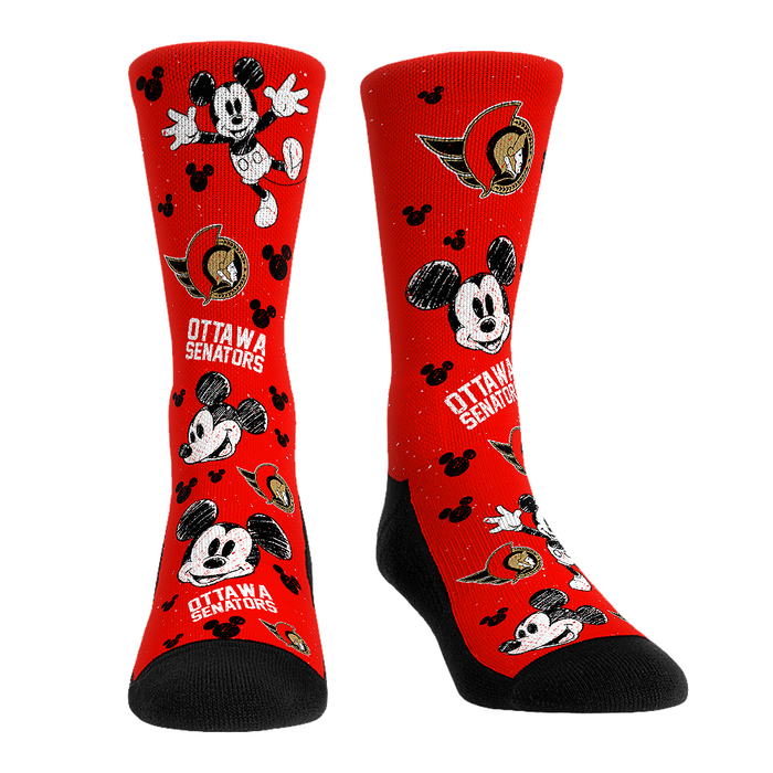 Ottawa Senators - Disney - Mickey Sketch by Rock 'Em Socks