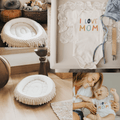 Macrame Oval Play Mat & Love Mom Bodysuit Bundle by Finn + Emma