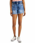 Ynq Denim Cuffed Ripped Shorts by Vanessa Jane