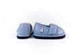 Blue-Grey Velvet Topper | Ozznek Removable Sole Shoes | Barefoot & Zero-Drop by ozznekshoes