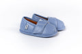 Blue-Grey Velvet Topper | Ozznek Removable Sole Shoes | Barefoot & Zero-Drop by ozznekshoes
