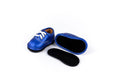 Blue Velvet Barefoot Shoe Topper | Ozznek Removable Sole Shoes by ozznekshoes