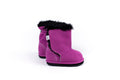 Magenta Faux-Fur Barefoot Boot Topper | Ozznek Removable Sole Shoes by ozznekshoes