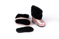 Rose Gold Faux-Fur Barefoot Boot Topper | Ozznek Removable Sole Shoes by ozznekshoes
