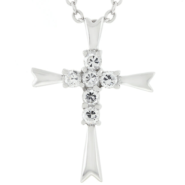 Avera Coupled Cross Pendant In Polished Silver by Avera Group