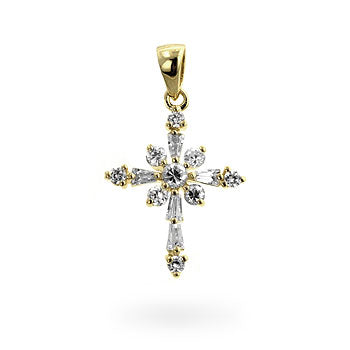 Avera Snowflake Cross Pendant in Sterling Silver by Avera Group