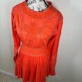 Free People Clementine Victorian Embroidered Long Sleeve Mini Dress, Size 8 by Vanessa Jane