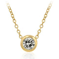 Avera Solitaire Bezel Cubic Zirconia Pendant Necklace Gold by Avera Group