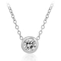 Avera Solitaire Bezel Cubic Zirconia Pendant Necklace Gold by Avera Group