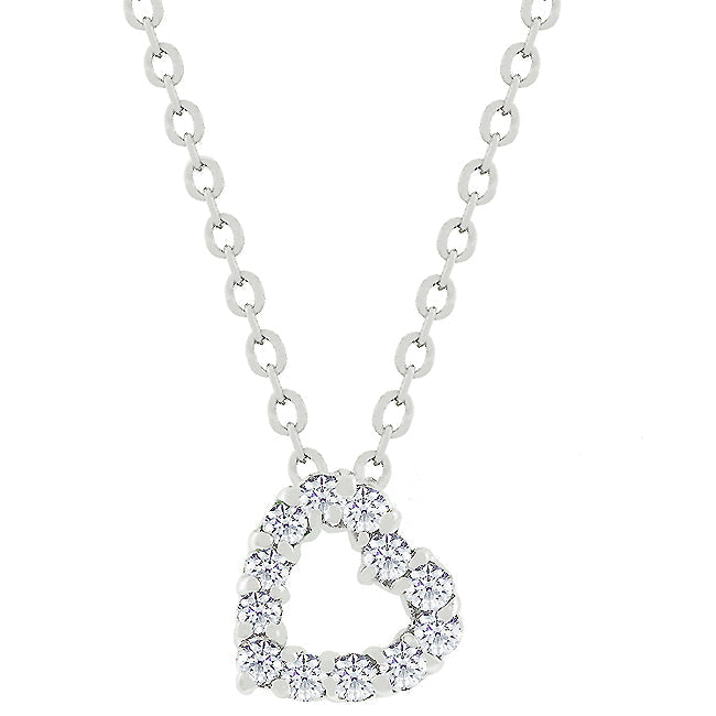 Avera Cubic Zirconia Heart Silhouette Pendant in Sterling Silver by Avera Group