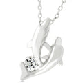 Avera Sterling Silver Dual Dolphin Pendant Necklace by Avera Group