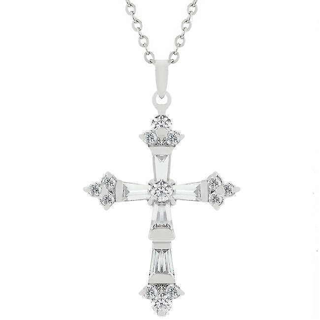 Avera Brilliant Cubic Zirconia Cross Pendant in Sterling Silver by Avera Group